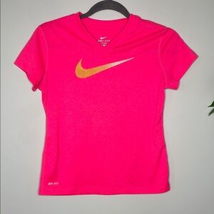 Nike Pink Dri-Fit V Neck T-Shirt